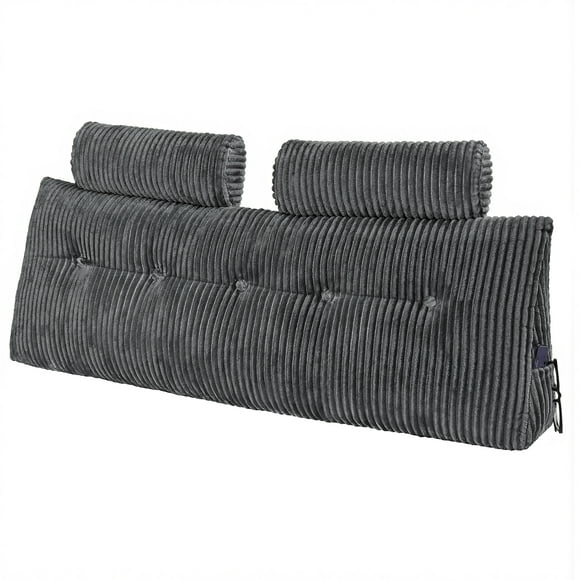 VEVOR Headboard Pillow Queen Wedge Headboard Pillow with 2 Pockets & Headrests