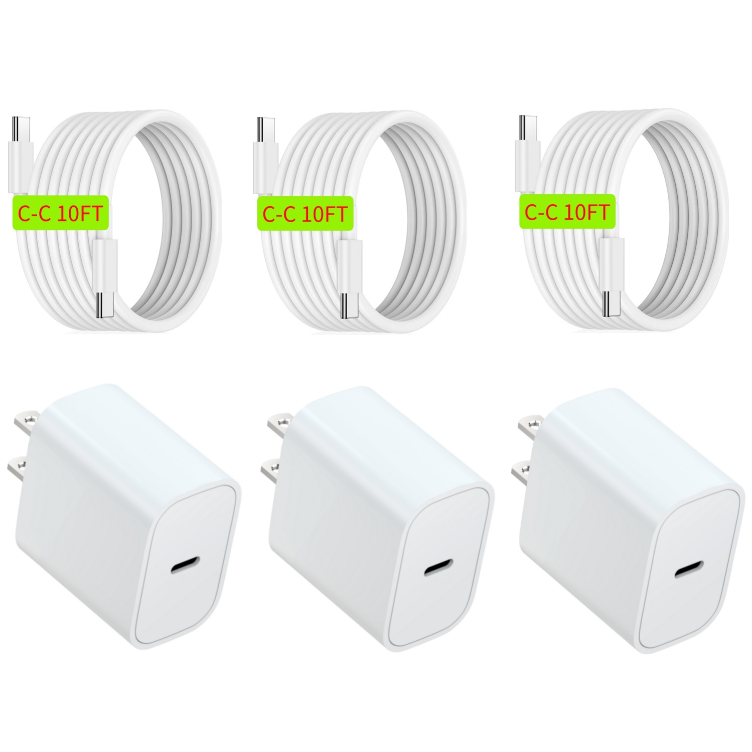 iPhone17 16 Charger Fast Charging, 20W USB C Charger Block with 10FT Long USB C Charging Cable Cord for iPhone17/ 16 Pro Max/16 Pro/16/16 Plus, 15 Pro Max/15 Pro/15,iPad Pro/Air, Android Phone