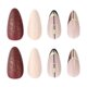 thumbnail image 5 of Uñas postizas adhesivas HPYFOI almendra dorado con glitter, 24 piezas, 5 of 7
