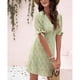thumbnail image 3 of Vestido de manga corta,Vestido de mujer Vestido con cuello en V y lazo Vestido de verano Rendimiento probado, 3 of 6