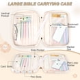 thumbnail image 6 of DAKIMOE Bible Cover Case for Women Bible Bag with Durable Handle Quilted Carrying Book Case Church Bag Bible Study Supplies Accessories Gift for Mother Lady Women, Patched Flower, 6 of 7