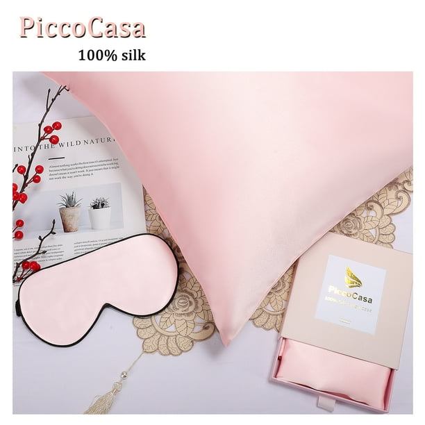 100 Silk Pillowcase and Eye Mask Gift Set for Hair and Skin Walmart