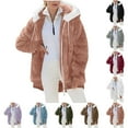 thumbnail image 6 of iHPH7 Fleece Jacket Women's Outerwear Fuzzy Jackets for Women Womens Jackets Casual Fluffy Jacket Womens Winter Clothes Teddy Jacket Women Rose Gold XL, 6 of 9
