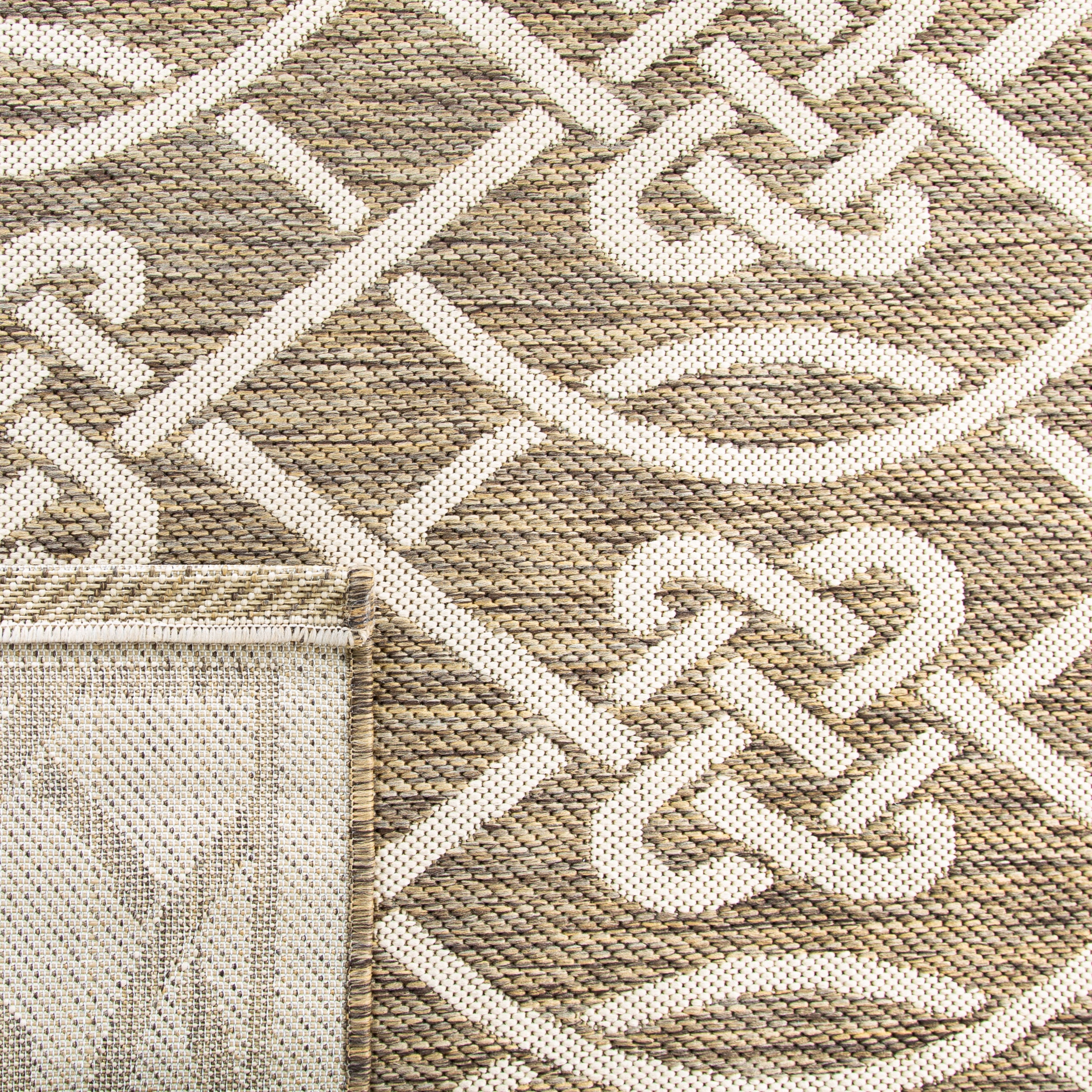 Safavieh Courtyard Finian Geometric Indoor/Outdoor Area Rug, Mocha/Light Beige, 6'7" x 9'6"