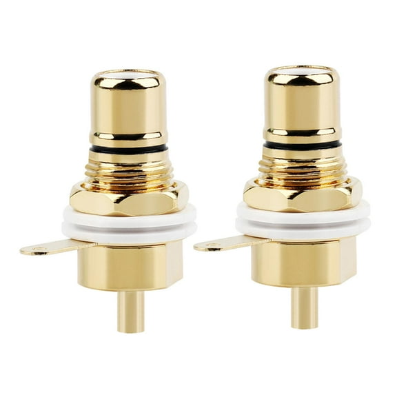 2 Pieces Female Connector Connectors Panel Mount Terminal Jack Adapter Professional Easy to Install for Audio Amp Speaker Computer Black