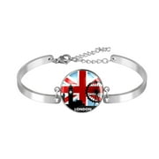 OWNTA UK British Flag London Pattern, Adjustable Stainless Steel Bracelet with Unique Patterns