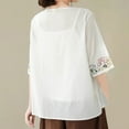 thumbnail image 7 of Women Blouses Women Button Blouse All Long Sleeve Womens T Shirt Long Length Sweater Wear with Leggings Lace Lady Guard Sleeve Back Compression Rayon Shirt Lady Workout Clothe Summer Linen V White XL, 7 of 7