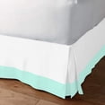 thumbnail image 2 of 1 Piece Split Corner Two Tone Tailored Bed Skirt By D.N.G. BEDDINGS, Queen Size 18 Inch Deep Pocket, 800 TC, 100% Egyptian Cotton, Solid White/Aqua Blue Color., 2 of 3