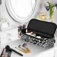 thumbnail image 6 of Hair Tools Storage with Heat Resistant Mat- Deep Black and White Printed Curling Iron Travel Bag/Flat Iron Case for Women, 6 of 8