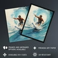 thumbnail image 3 of The Endless Summer Surfers Crest Of The Wave Artwork Framed Wall Art Print A4, 3 of 5