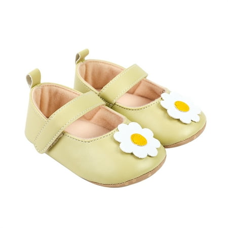 

Baby Girls Flower Decor PU Leather First Walker Crib Shoes for Party