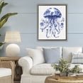 thumbnail image 2 of Funky Vintage Toile Jellyfish Brown Framed Floater Canvas Wall Art, design by Lettered and Lined, 2 of 10