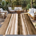 thumbnail image 2 of Brown Stripes Outdoor Rug for Patio/Deck/Porch, Non-Slip Large Area Rug 3 x 5 Ft, Country Watercolors Gradient Texture Indoor Outdoor Rugs Washable Area Rugs, Reversible Camping Rug Carpet Runner, 2 of 8