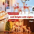thumbnail image 5 of Gymax 3 PCS Large Lighted Christmas Reindeer Family w/440 LED Lights & Bows Buck, 5 of 9