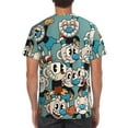 thumbnail image 2 of Cuphead Mugman T-Shirt for Men Novelty 3D Pritneted Casual Short Sleeve Tees Shirt Summer Street T Shirt Top, 2 of 7