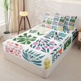 thumbnail image 2 of jejeloiu Scandinavian Floral Zipper Twin Comforter Sets with Fitted Sheet and 2 Pillowcases For Girls,Bright Print Zipper Bedding Set,White Multi Color,Reversible,4 Pieces, 2 of 7