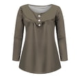 thumbnail image 4 of Yuyuzo Chemises d'Automne pour Femmes Manches Longues Col Rond Boutons Tunique à Volants Blouses Fluides, 4 of 6