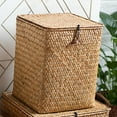 ITSELFER Lidded Storage Box Pastoral Style Storage Woven Basket Living