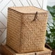 thumbnail image 3 of Caja de almacenamiento con tapa, estilo pastoral, cesta tejida, contenedor de almacenamiento para sala de estar., 3 of 6