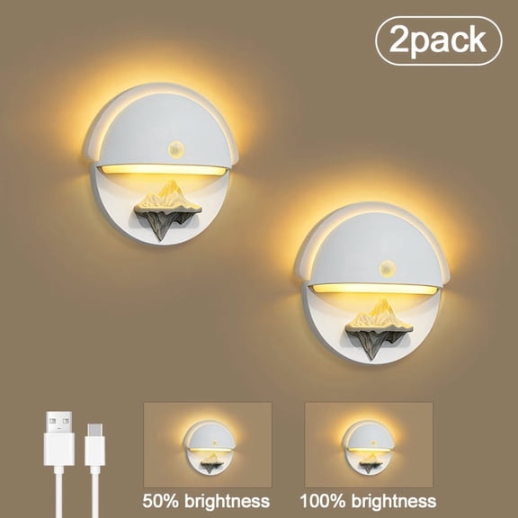 1/2‑Pack Modern Minimalist LED Wall Sconces, Decorative Indoor Wall Light Fixture, Ambient Wall Lamp for Living Room, Bedroom, Vanity, Gallery, Hallway and Home Interior Decoration