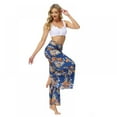 thumbnail image 6 of Women's Wide Leg Palazzo Pants Summer Loose Casual Beach Boho Floral Printed Bohemian Belted Pants Trousers for Women Summer, 6 of 7