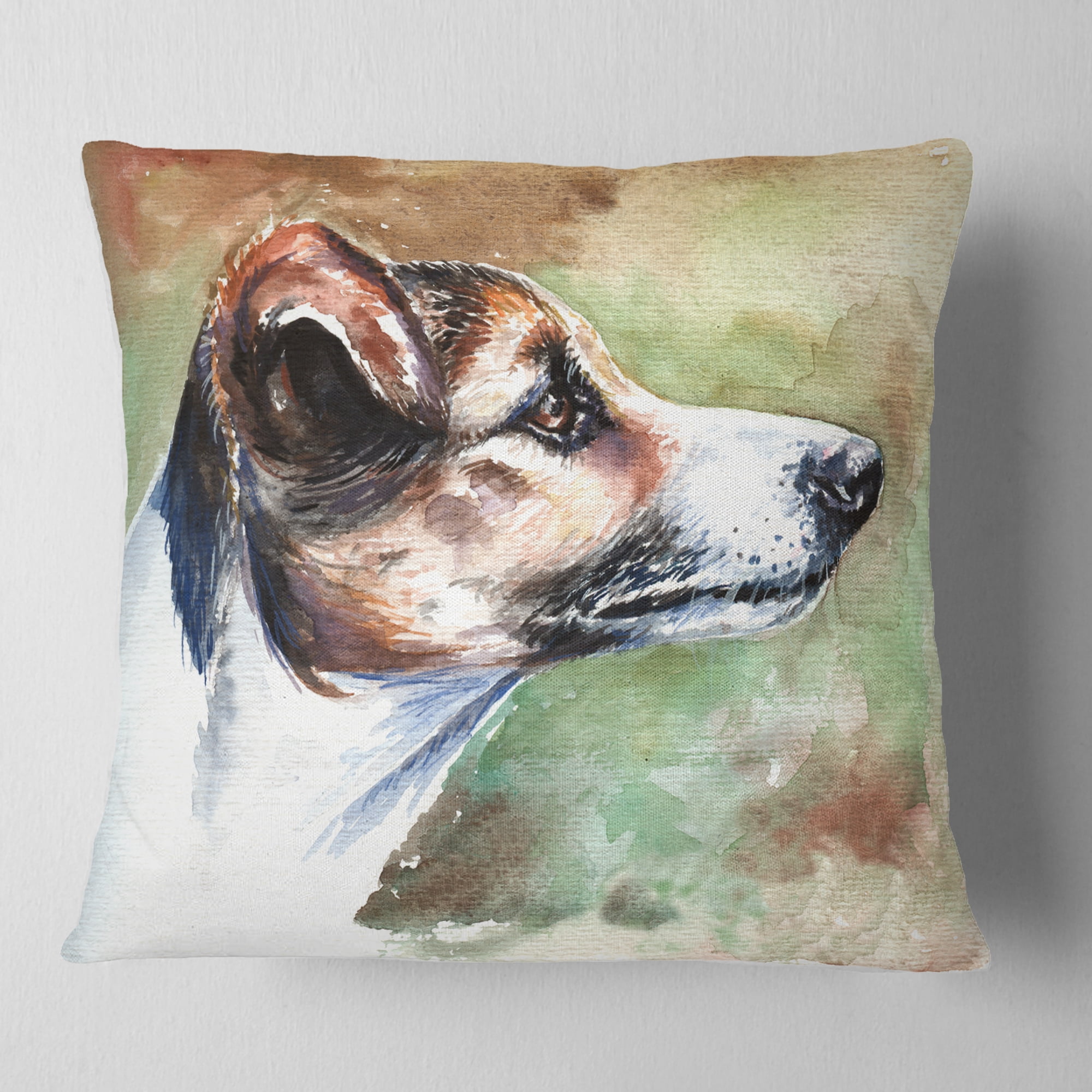 Designart Jack Russell Terrier - Animal Throw Pillow - 16x16