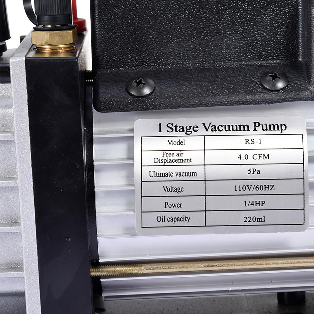 Flylapdo Automotive Vacuum Pump 4 CFM Single Stage Vacuum Pump 1/4HP Pump for Maintaining Air Conditioning Systems 110V No Oil Included adaptable