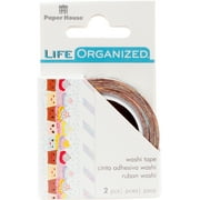Paper House Productions Life Organized Kawaii Cupcakes Set of 2 Foil Accent Washi Tape Rolls for Scrapbooking and Crafts