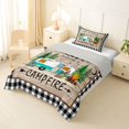 thumbnail image 2 of Manfei Cartoon Car Twin Comforter Sets 2pcs,Happy Camping Bedding Set,Beige White,1 Comforter and 1 Pillowcase,Reversible, 2 of 6