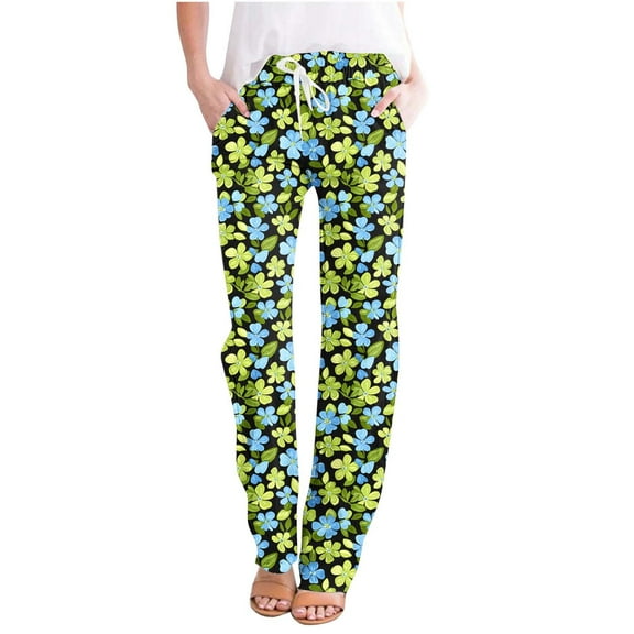 Olyvenn Cinch Bottom Sweatpants Women's Straight Leg High Waisted Joggers Drawstring Active Baggy Lounge Trousers Pockets Multicolor XXL