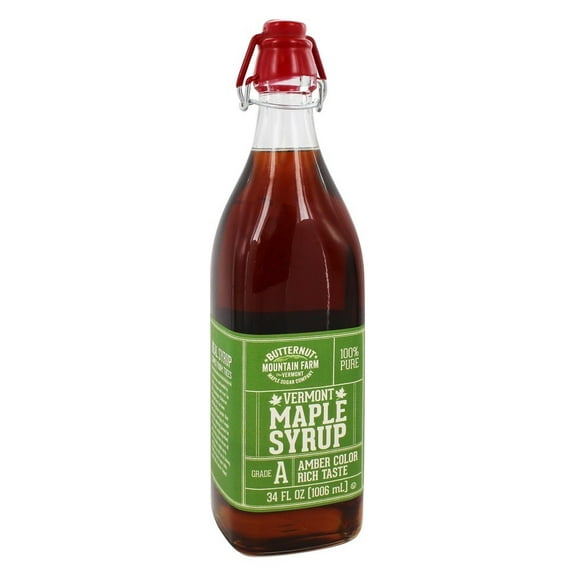 Butternut Mountain Farm Clasped Top Maple Syrup- Glass 34Oz, 34 Oz