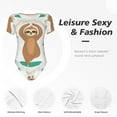 thumbnail image 6 of Fotbe Women Short Sleeve Bodysuit Round Neck Cute Sloth In Yoga Pose Tree Bodysuit For Women Round Neck Scoop Neck Long Sleeve Stretch Tops Jumpsuit-Medium, 6 of 9
