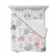 thumbnail image 7 of Quilts Twin Size Bedding Set, Red Grey Coastal Lightweight Quilted Comforter, Nautical Summer Beach Coral Sea Turtle Soft Reversible Bedspread Coverlet with Pillow Covers for All Season, 68" x 86", 7 of 7