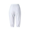 thumbnail image 3 of Women Pants And Pocket Cotton Trousers Casual Cropped Solid Mid-Calf Length Female Trouserscozy Soft Comfortable Stylish, 3 of 6