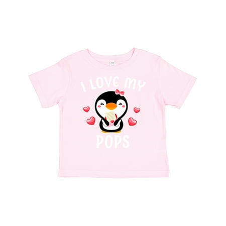 

Inktastic I Love My Pops with Cute Penguin and Hearts Gift Toddler Toddler Girl T-Shirt