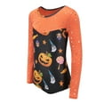 thumbnail image 3 of Baywell Gymnastics Leotards for Girls Sparkle One-Piece Long Sleeve Christmas Halloween Activewear Ballet Dance Athletic Leotards Orange 5-12Y, 3 of 10