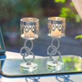 thumbnail image 2 of Candelabros CHAO 2 piezas dorado y cristal plateado altura 17,5 cm, 2 of 5
