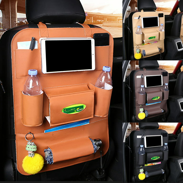 Car Seat Back Storage Bag Multifuntion PU Leather Auto Seat
