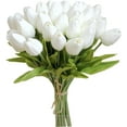 thumbnail image 5 of White Fake Tulips Artificial Flowers - Artificial White Tulips Faux Flowers with Stems for Home Wedding Hotel Office Centerpiece Decor, 5 of 5