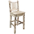 thumbnail image 3 of Montana Collection Barstool w/ Back, Clear Lacquer Finish, Ergonomic Wooden Seat, 3 of 7