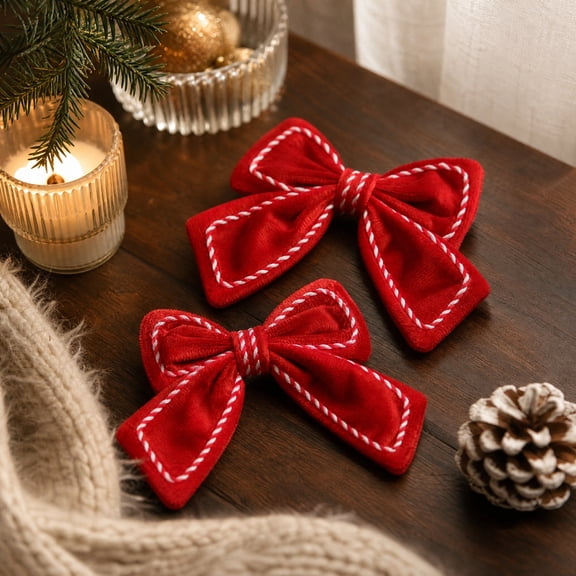 Dalxymotic Christmas Bow Hanging Decor, Christmas Tree Wreath Door Decoration, Festive Home Party Arrangement, Holiday Bow Decor, Christmas Bow for Tree, Wreath, Door, Wall, Home