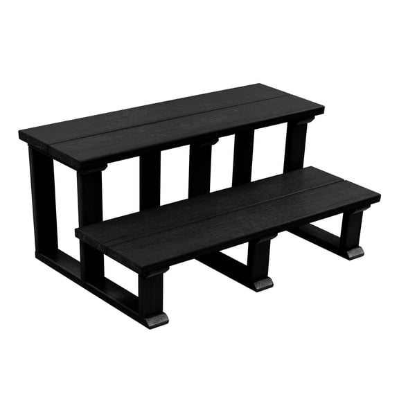 highwood Eco-Friendly Hot Tub Spa Two Tier Steps 32" Black