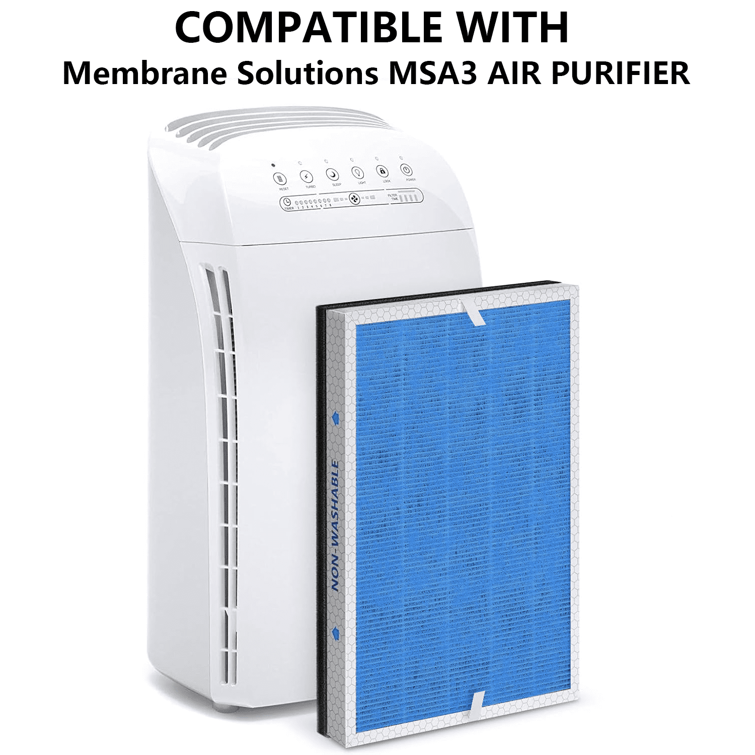 2 PACK MSA3/MSA3S HEPA Replacement Filter Compatible with Membrane Solutions MSA3 and MSA3S Device, 3-Stage HEPA Filter