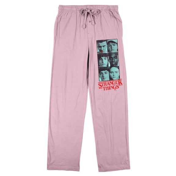 Stranger Things Character Grid Women's Cradle Pink Sleep Pajama Pants-Large