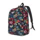 thumbnail image 1 of Disketp Adventure Camping Badge print Canvas Backpack Lightweight Travel Daypack Student Rucksack Laptop Backpack-Medium, 1 of 5
