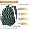 thumbnail image 3 of Blue and Black Checkered Pattern 17" School Backpacks for Teens,Waterproof Oxford Fabric,S-Shape Padded Straps for School,Travel,Hiking,Camping, 3 of 6