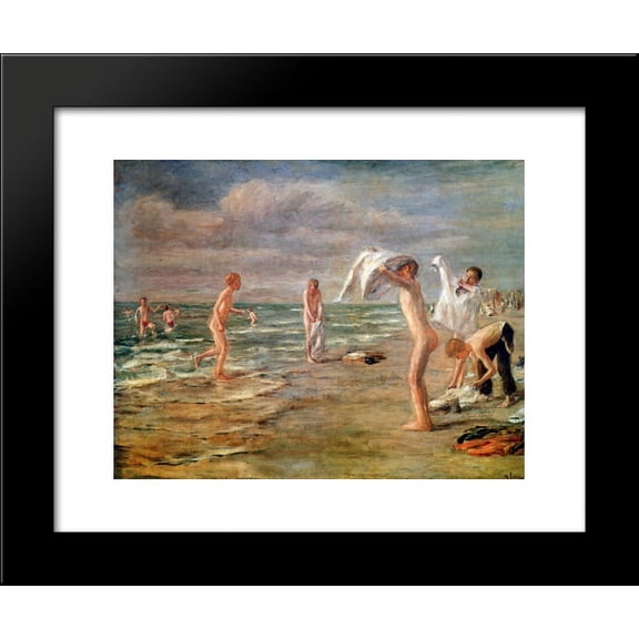 Swimming boys 20x24 Framed Art Print by Max Liebermann