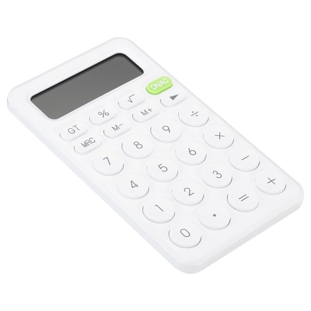 Unique Bargains Desk Basic Cute Calculator, Desktop Calculators Battery Powered with 12 Digit LCD Display, White