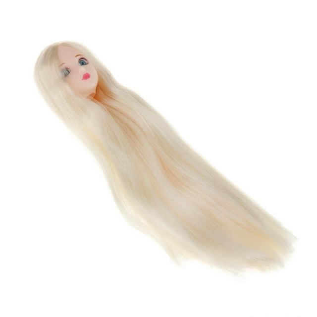 Cabeza de muñeca para niña con cabello dorado cro Suministros personalizados para esca 1/6 CUTICAT Girl Doll Head Hair