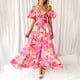 thumbnail image 1 of WILLBEST Vestidos de Verano para Mujer, Modernos, Bohemios, con Estampado Floral, Cuello Redondo, Manga Corta, Cuello En V, Vestido Largo Grande, 1 of 3